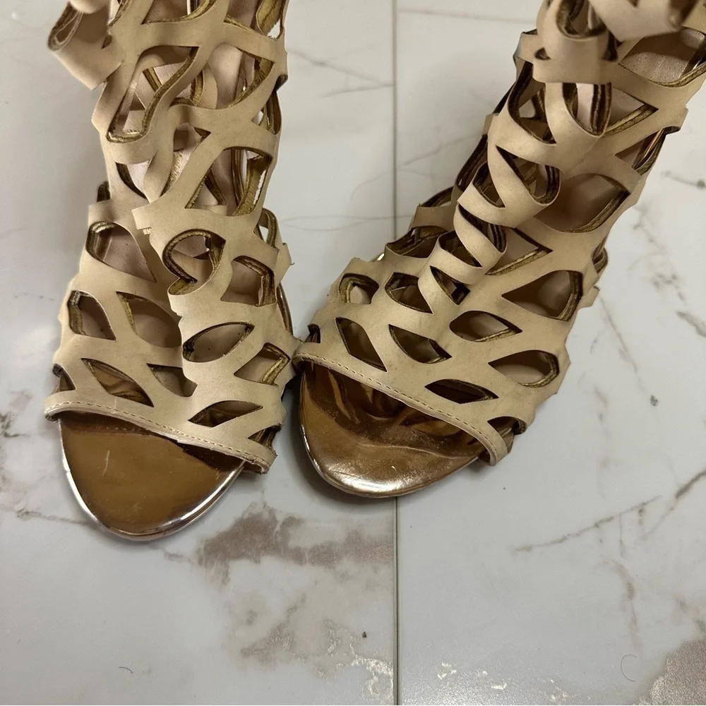 Charlotte Russe Beige High Heels Sandals Size 8